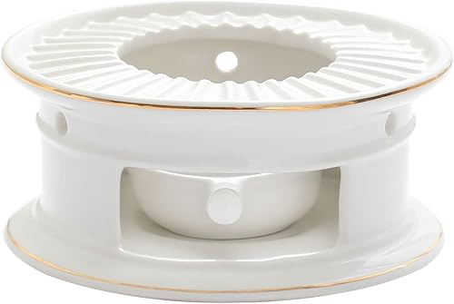 Calentadores de tetera de cerámica, calentador de té de café y té con leche, set de té (con sostenedor de vela)