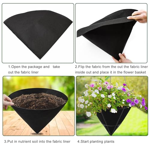 Fournitures de jardinage respirantes et revêtement de pot en feutre conique - 8