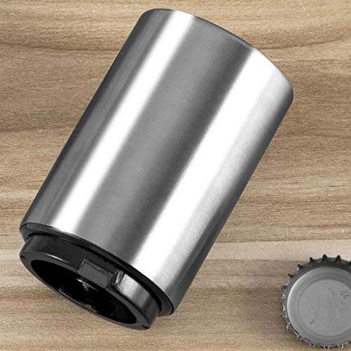 Abridor automático de garrafas de cerveja com tampa magnética, aço inoxidável, prateado da homozy