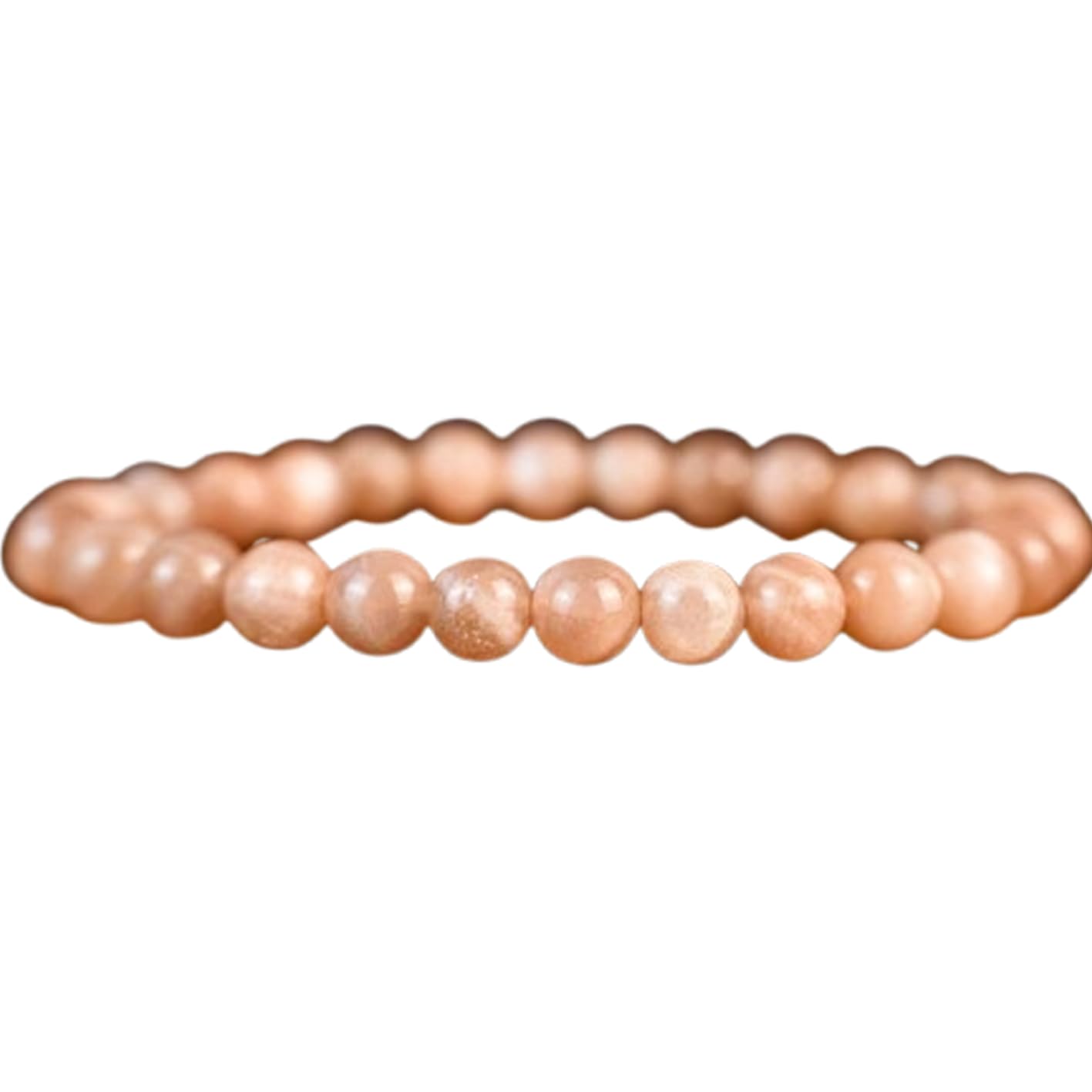Happy_Shop Natural Peach Moonstone 8mm Round Shape Smooth Cut Beads Stretchable Bracelet For Men & Women. Unisex Bracelet For Healing, Meditation, Prosperity, Gift &... - Image 3