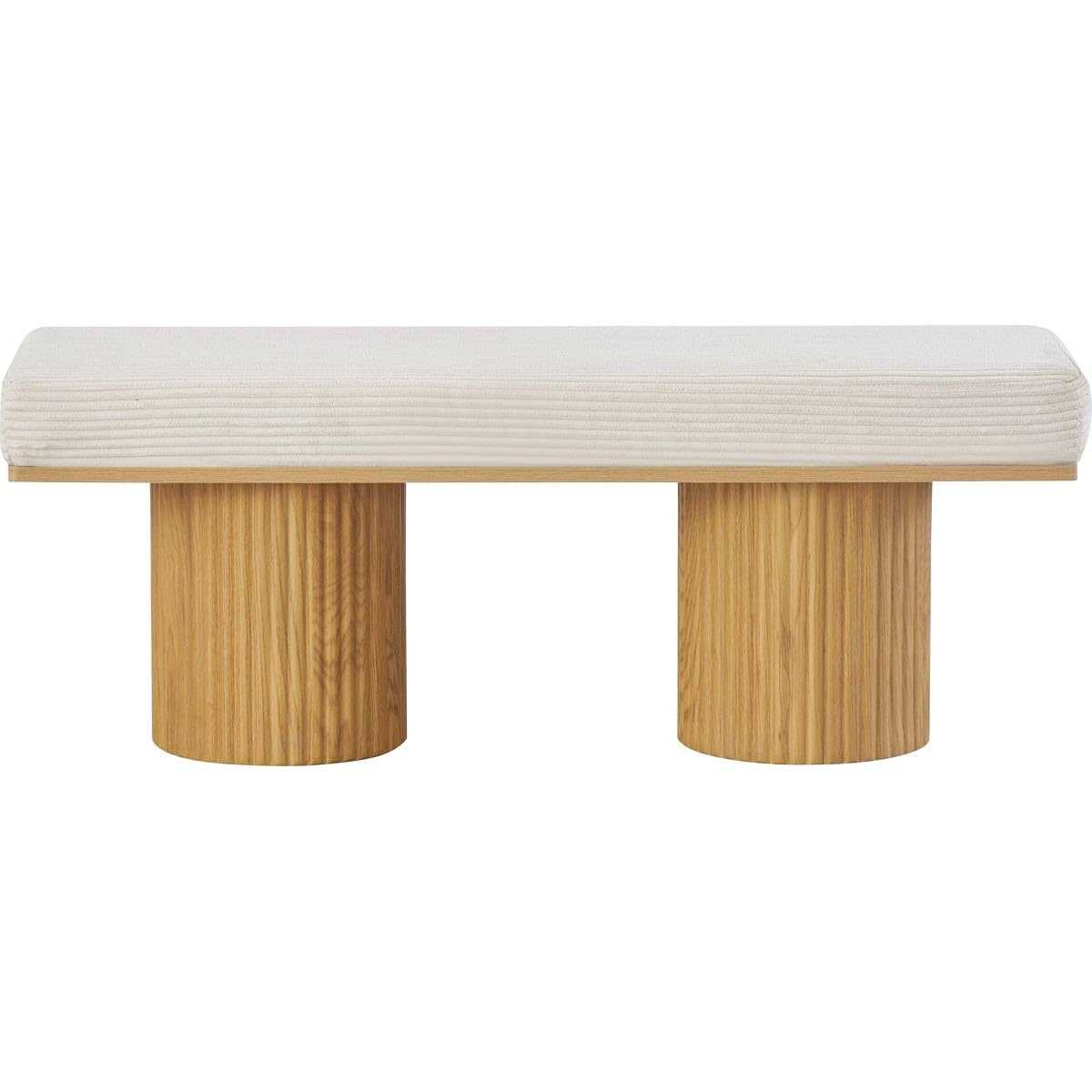 HOMIFAB Banc en Velours côtelé Beige - Mahe