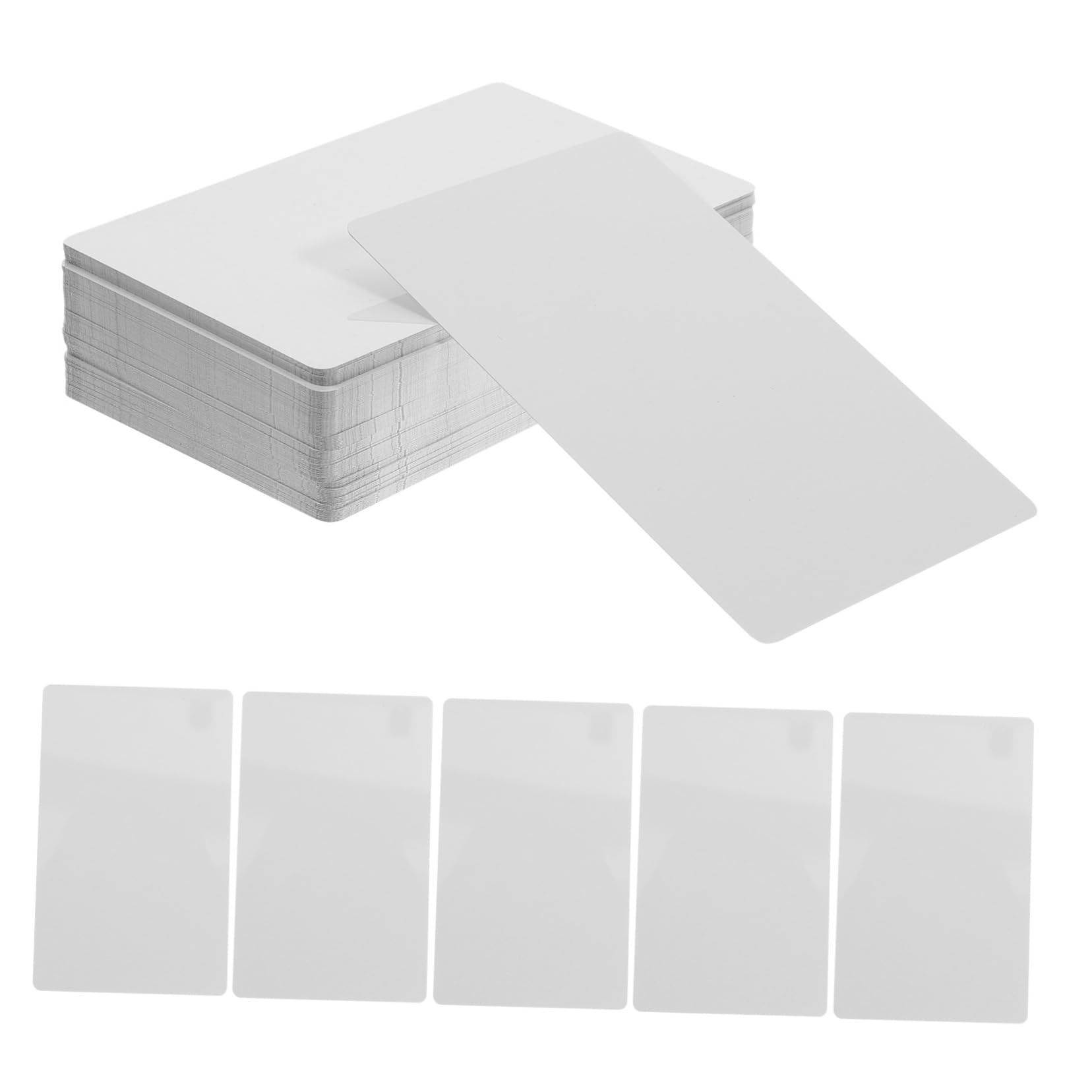 100 Stück Leere Metall Visitenkarten aus Aluminiumlegierung Weiß | 0, 21 Mm Dicke Karten zum Bedrucken, Sublimationsgeeignet, 3, 4x2, 1x0, 009 Zoll