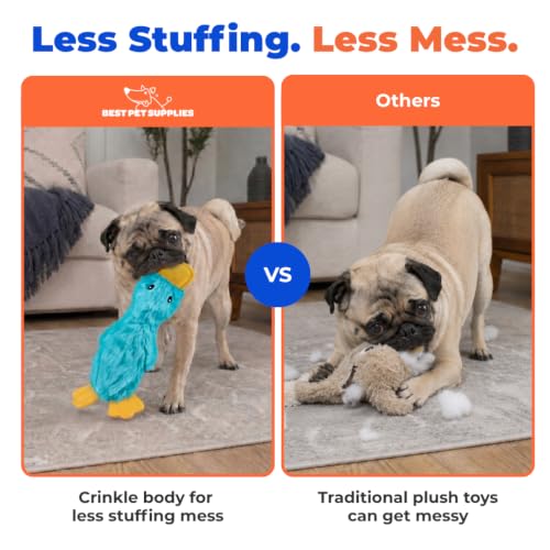 Image of Best Pet Supplies Squeaky Dog Toys with Soft Durable Fabric for Small, Medium and Large Pets Interactive Toy for Indoor Play, Supports Active Biting and Play - Turquoise