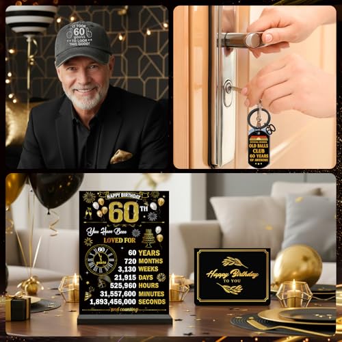 60Th Birthday Gifts For Men - Happy 60Th Birthday Gifts For Him, Back In 1966 60 Bday Whisky Presents Vintage Aniversary, 60 Table Sign Party Decoration For Father Grandad Grandpa Grandfather - 6