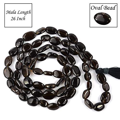 Image of Natural Oval Crystal Beads Mala Necklace Collection for Men & Women, Reiki Energized Gemstone Jewellery for Meditation, Mindful Living, Spiritual Decor & Everyday Fashion Styling