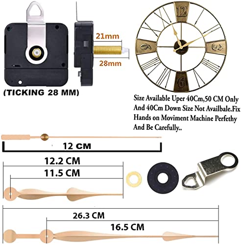 Image of Quartz Movement Clock Replacement Mechanism with 10.3 Inch Long Spade (Blue Red 28 mm Shaft Length)
