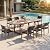 Sophia & William Patio Outdoor Table and Chairs Set, Patio Dining Sets for 8, 9 Pieces Patio Table Set Acacia Wood Table Expandable and Rattan Chairs for Backyard Deck Porch Outside