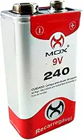 Bateria 9v 240mAah Recarregável Mox