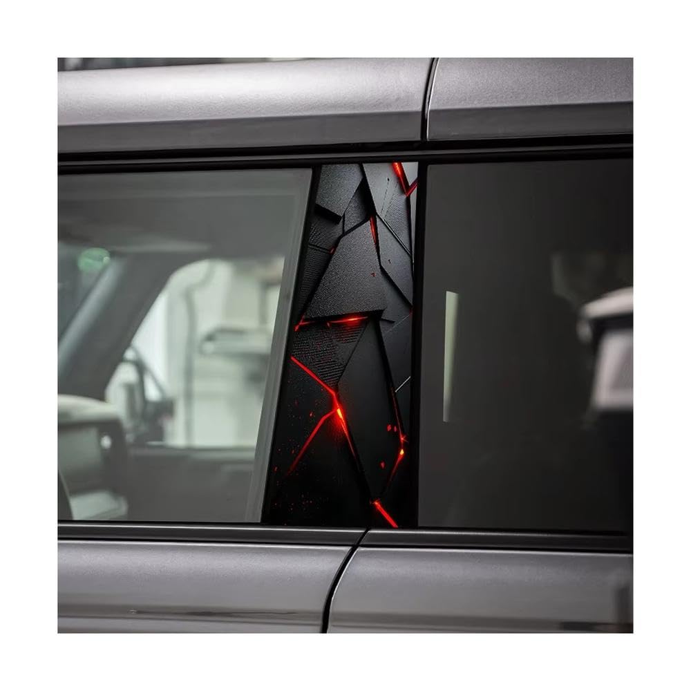Car Center Pillar Stickers Geometric Facets Scratch Resistant Protective Film