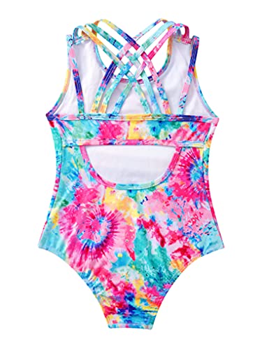 Hansber Kids Girls One Piece Swimwear Tankini Swimsuit Bohemian Printed Spaghetti Straps Tanks Bathing Suit2