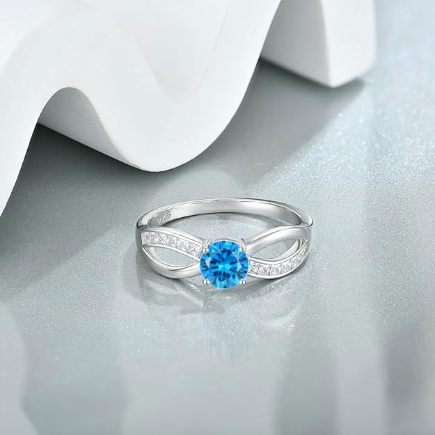 Infinity Promise Rings for Her 925 Sterling Silver Cubic Zirconia Rings Wedding Anniversary Engagement Rings for Women Wife Mother - Image 5