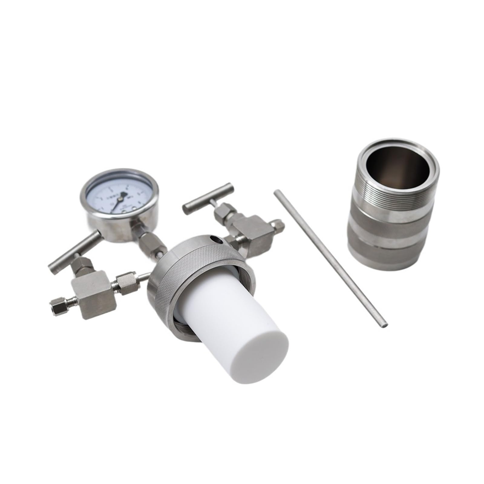 Reaktor syntezy hydrotermalnej Synteza hydrotermalna Autoklaw Naczynie reaktora + manometr wlotowy i wylotowy 25ml 6Mpa