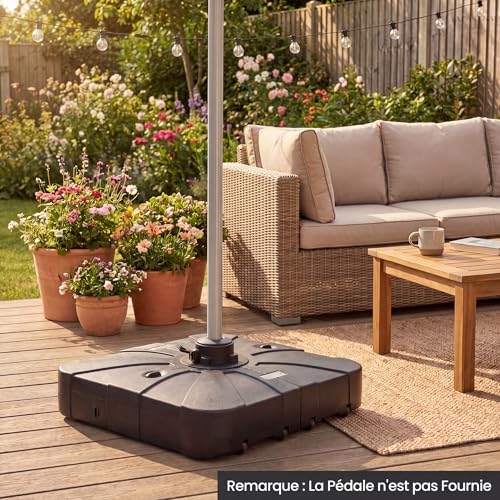 Base de sombrilla con ruedas para jardín soporte rellenable 170 KG 4