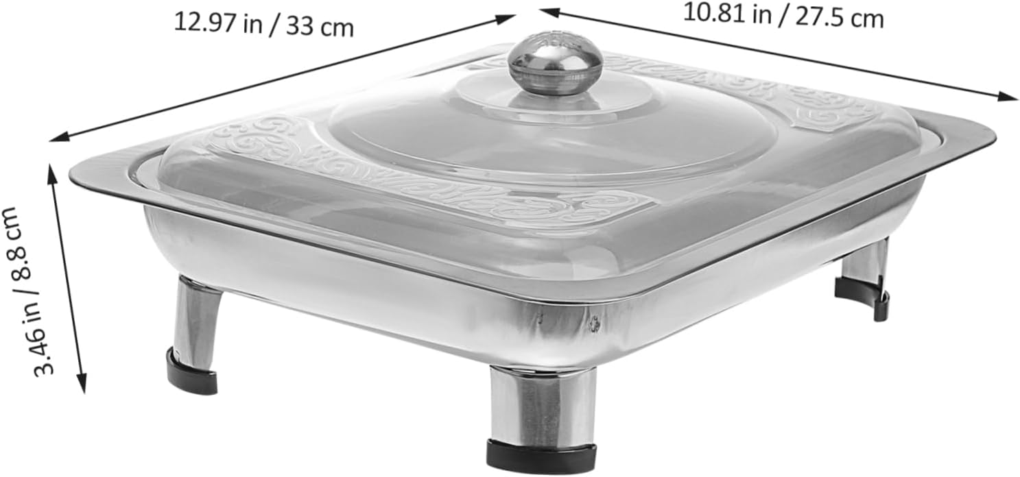 STOBAZA 1Set Stainless Steel Buffet Stove Versatile Square Food Container for Catering Events and Parties Restaurant Accessory for Warming Dishes and Serving Buffets