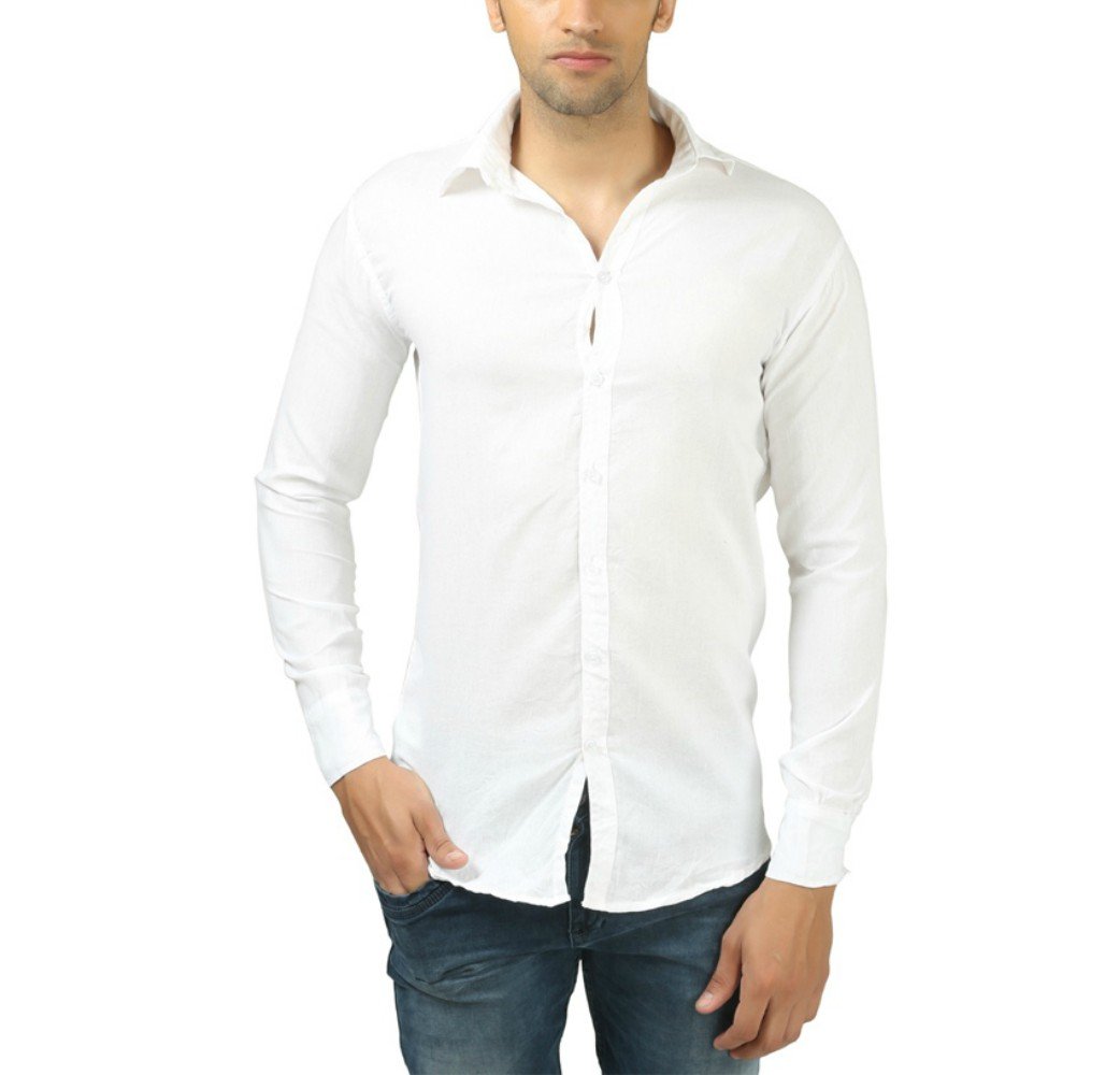 Super westonPlain White Casual Shirt 100% Cotton for Casual Wear