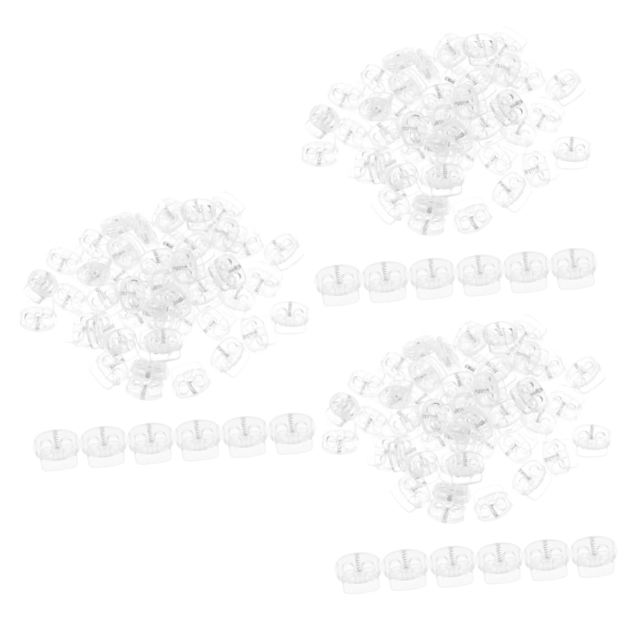 Tofficu 150stücke Transparente Kordelstopper Mit Federmechanismus Vielseitige Stopper Für Schnürsenkel Hosen Masken Und Mehr Einfache Montage Und Zuverlässige Halterung