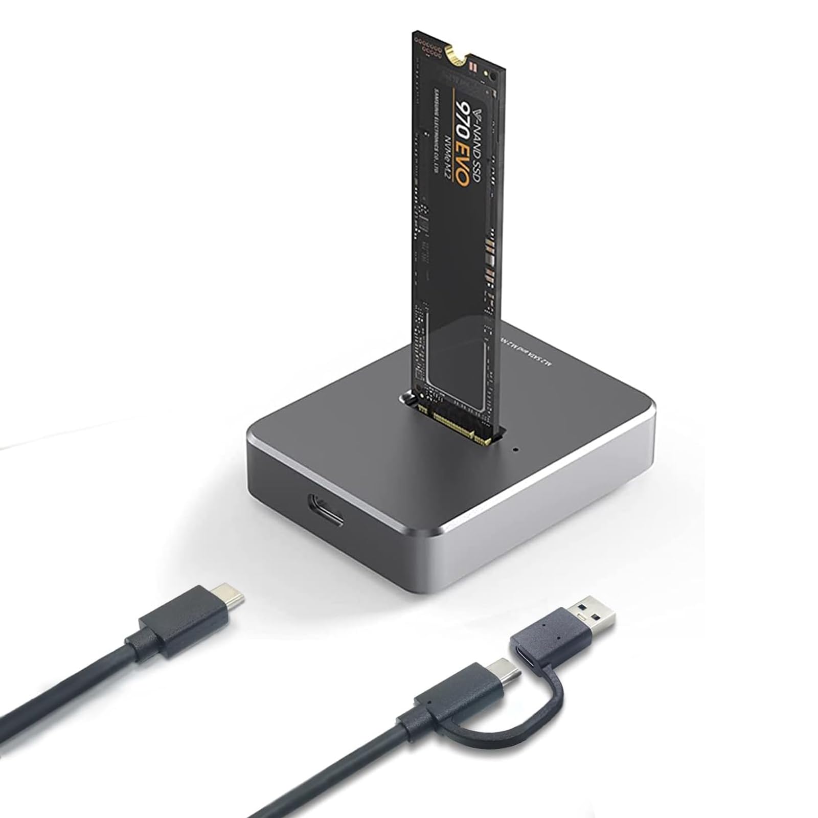 Boîtier M.2 SSD NVME et SATA, 10Gbps Adaptateur SSD M2 NVMEe vers USB pour M et B+M Clé, Boîtier de Disque Dur Externe en Aluminium pour 2230/42/60/80, Dock M.2 Nvme Enclosures