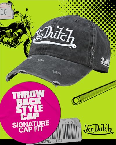 Image of Von Dutch Men & Womens Baseball Caps - Breathable Adjustable Snapback Soft Cotton Canvas Curved Brim Vintage Hat