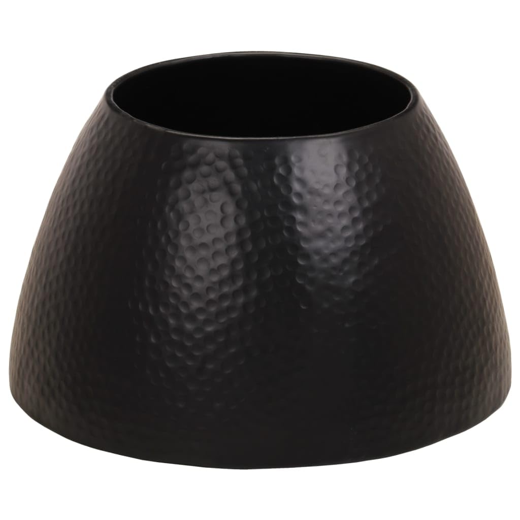 Homgoday Tavolino da caffè in alluminio martellato, Ø 50 x 30 cm, nero, tavolino da tè per soggiorno, sala d'accoglienza degli ospiti, camera da letto e mobili da ufficio