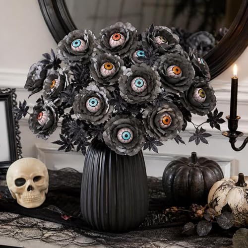 Flores artificiales de Halloween para centro de mesa y decoracion de hogar interior rustico 4