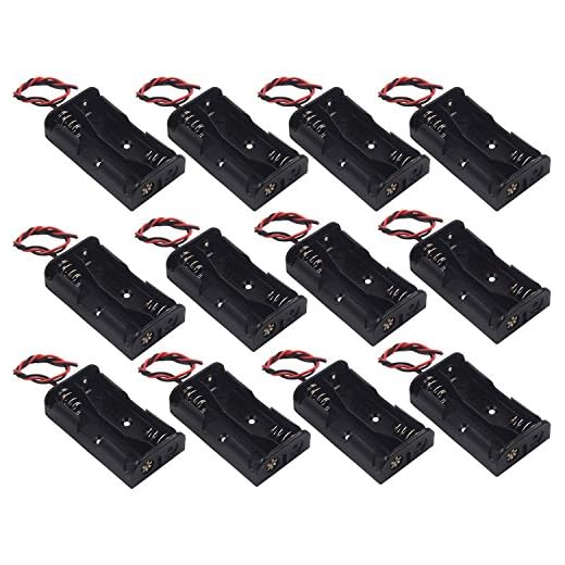 WAYLLSHINE 12Pcs 2 x 1.5V AA Battery Holder Case Box, 2 AA Battery Holder with Wire Leads