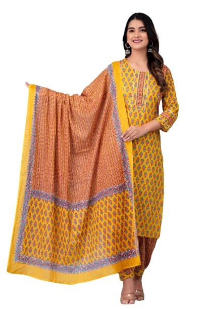 Kurti droit de qualité supérieure en pur coton imprimé avec finitions soignées