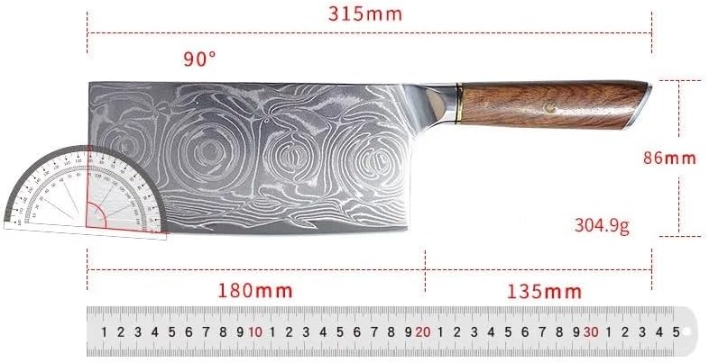 Meat Cleaver,Cleaver Knife, 7 Inch Slicing Knife 67 Layers Damascus Steel 10Cr15MoV Blade Wood Handle Sharp Chefs Cleaver Meat Professional Kitchen Knife