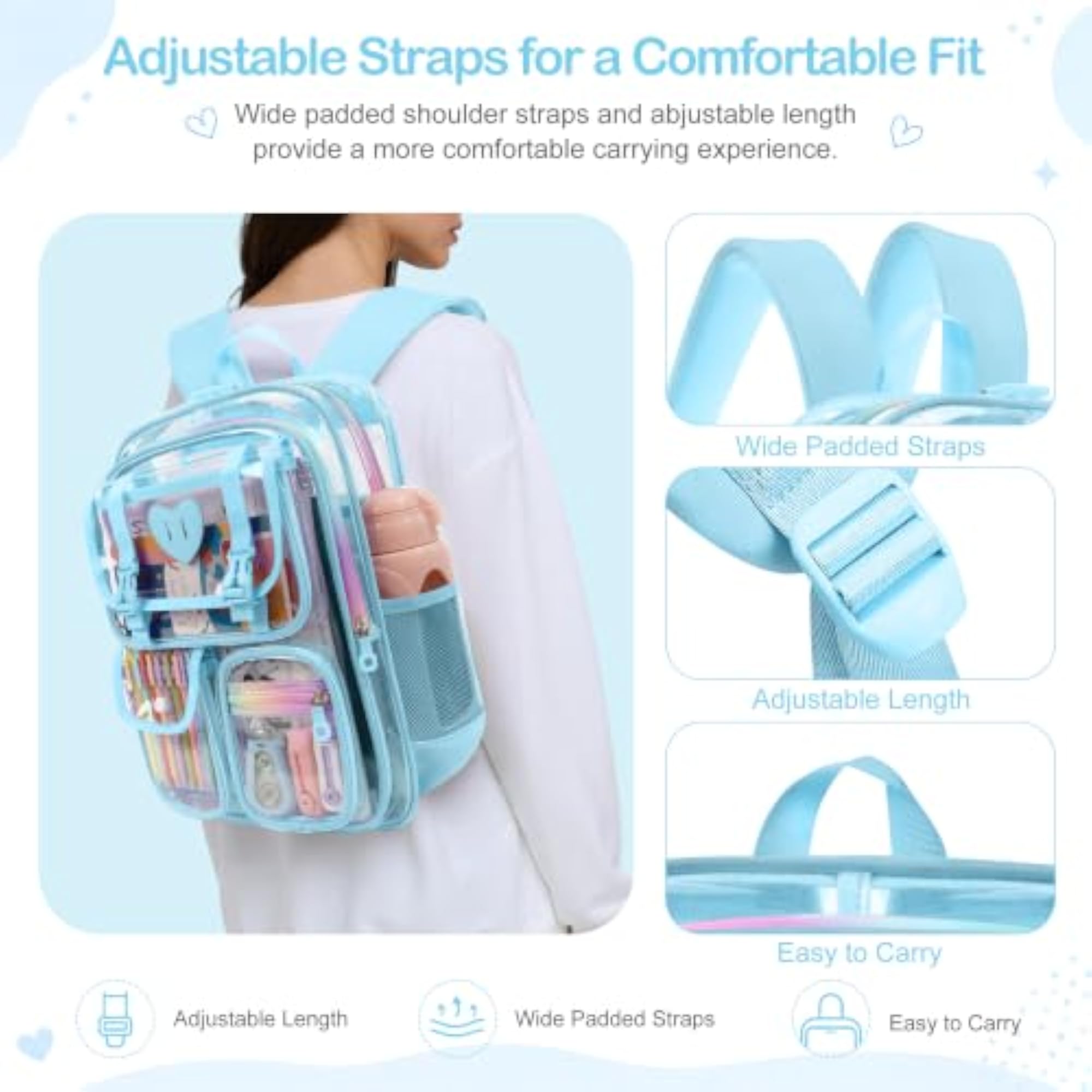 Large Waterproof PVC Transparent Backpack