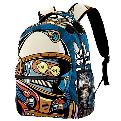 Sac à dos d'écolier fusée et étoiles pour ordinateur 14 pouces multicolore