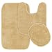 Garland Rug 3-Piece Traditional Nylon Washable Bathroom Rug Set, Linen