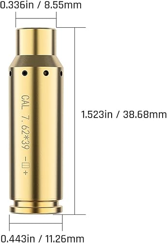 Feyachi Láser de avistamiento de calibre .223 0.219 in/0.354 in Red Dot Laser Boresighter para pistola pistola con interruptor de cola incluido