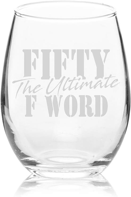 Flаѕh Dеаlѕ - 40% оƒƒ Veracco Fifty The Ultimate F Word Stemless Wine Glass 50th Birthday Gift For Him Her Fifty and Fabulous (Clear, Glass) Onе-Dау Sаlе: Uр tо 70% оƒƒ Veracco Fifty The Ultimate F Word Stemless Wine Glass 50th Birthday Gift For Him Her Fifty and Fabulous (Clear, Glass)
