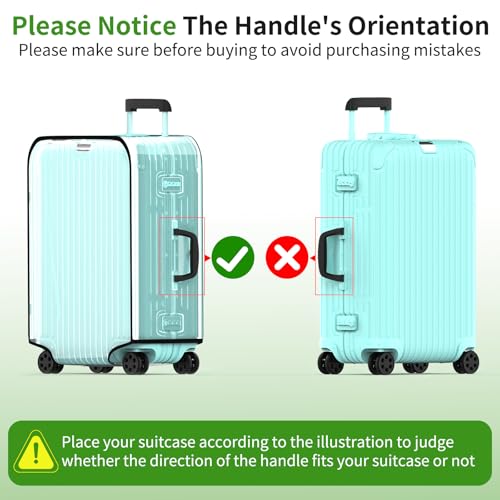 3 Pieces Thicken Clear Luggage Cover Protector, 20" 24" 28" Suitcase Covers for Luggage, Waterproof Dustproof Anti-scratch Travel Luggage Sleeve3