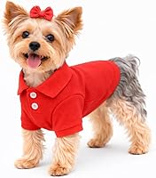 Vista 22 de lovelonglong Polo básico para perro, de algodón de primera calidad, camisetas polo para perros grandes, medianos y pequeños, con cuello de dos Blanco