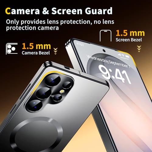 Image of for Samsung Galaxy S26 Ultra Case,Slim Design Compatible with MagSafe,Strong Magnetic Shockproof Military-Grade Protection for Screen & Camera Cover Case for Samsung S26 Ultra,Black