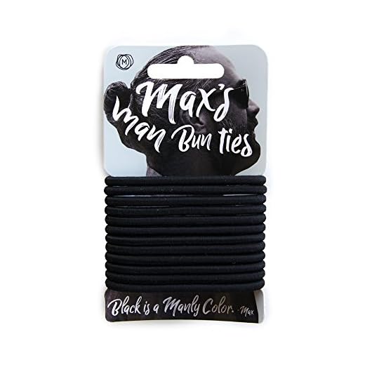 No Tangle, No Damage Soft Hair Elastics, Supports 7-8 Pounds of Hair, Metal Free - 12 Pack 4mm Strong Man Bun hair Ties