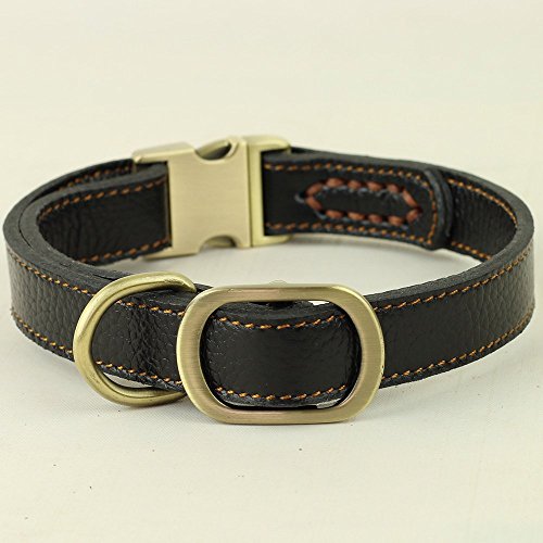 Chede Luxury Real Leather Dog Collar- Handmade For Medium Dog Breeds With The Finest Genuine Leather Collar That Is Stylish,Soft Strong And Comfortable-Brown Dog Collar #TOP3