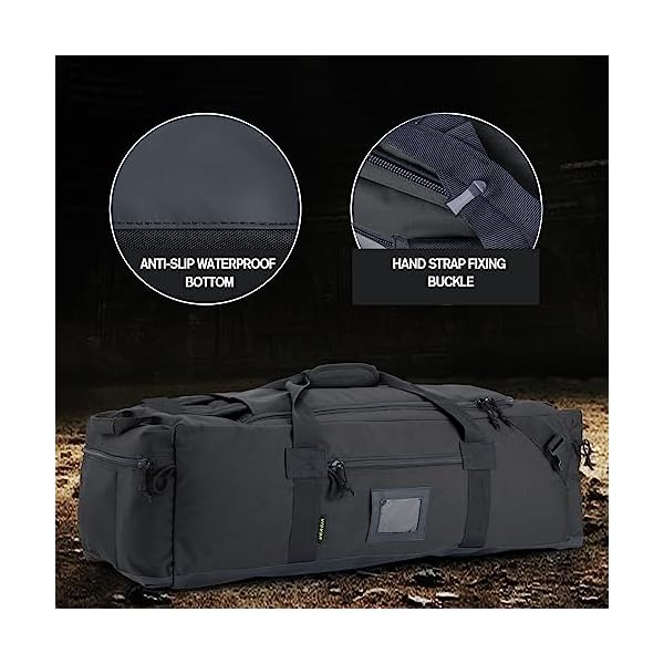105l Large Duffel Bag For Travel, Gym & Sports - Water Repellent Polyester, Hidden Straps, Shoe Compartment - Perfect Luggage Duffle Bag Or Backpack For Men & Women - Image 2