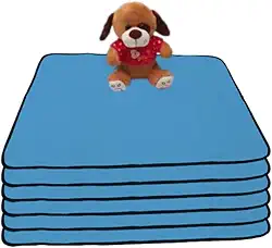 Kit 6 Tapetes Higiênico Coloridos Laváveis Super Absorção 200 Lavagens 70x50 (Azul)