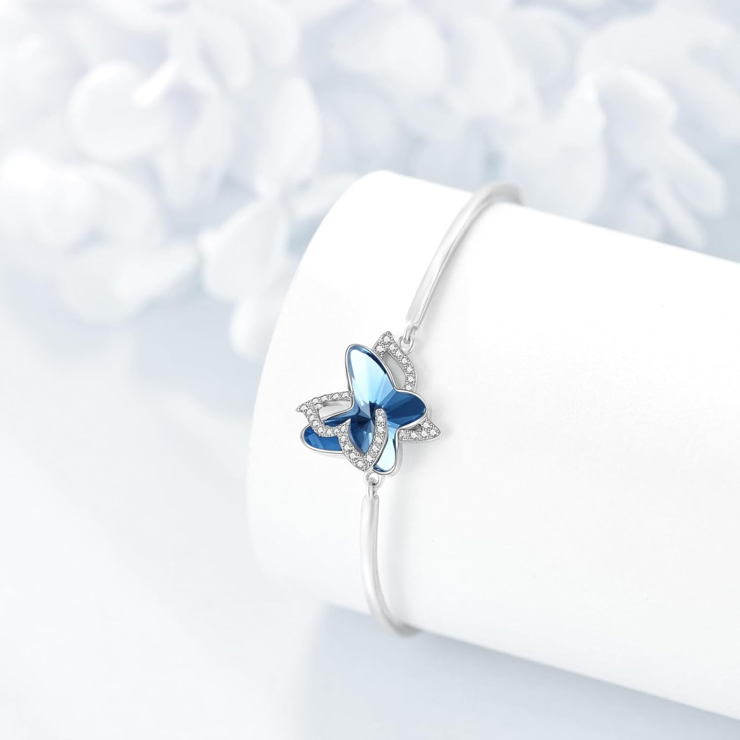 POPLYKE Butterfly/Dolphin/Leaf Bracelet 925 Sterling Silver Crystal Bracelet Jewelery for Women - Image 4