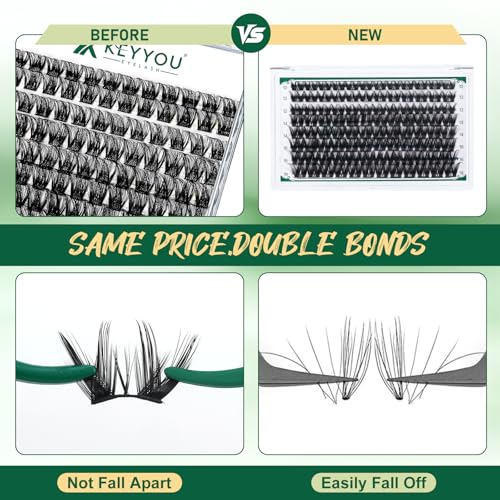 Image of Lash Clusters,96 Pcs Cluster Lashes D Curl 10-18MIX DIY Lash Extensions Eyelash Clusters,KEYYOU Volume Wispy Individual Lashes Soft&Comfortable Easy DIY at Home(Y31,D-10-18MIX)