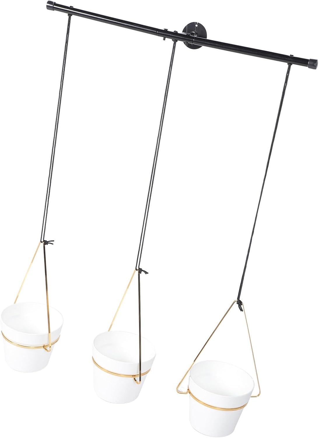 NUOBESTY Hanging Plant Holder Indoor Ceiling Plant Hanger Detachable Iron Frame Large Indoor Hanging Flowerpot Rack for Wall Mount for Home Garden