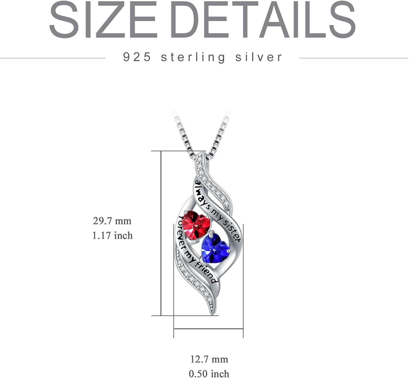 Sister Necklaces Sister Birthday Gifts for Sisters Always My Sisters Forever My Friend Necklace Double Birthstone Necklaces Gift from Sis Anniversary Birthday Gifts for Women - Image 5