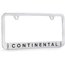 Lincoln Continental Chrome Plated Brass Metal License Plate Frame Holder Wide Bottom Engraved 2 Hole