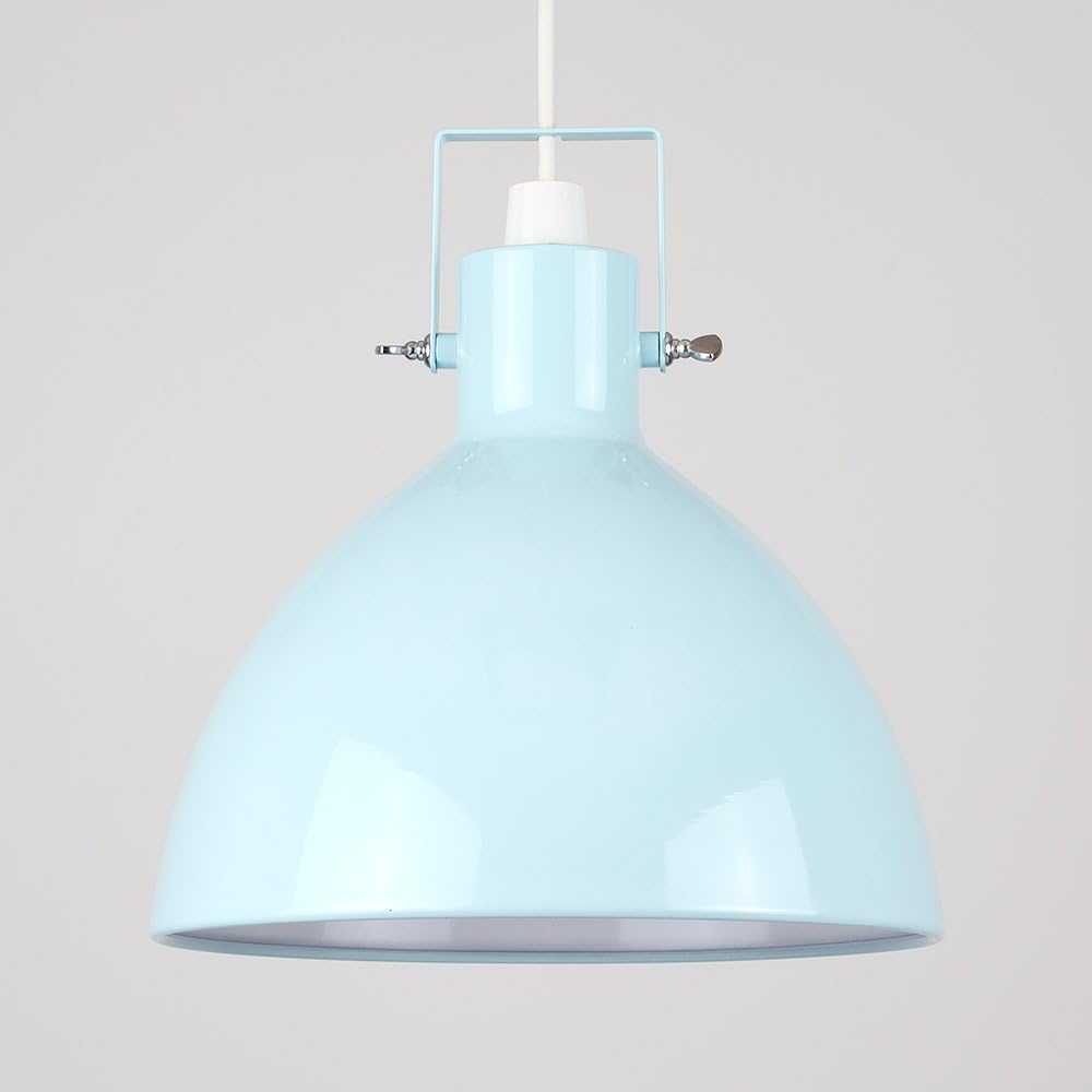 Retro Style Gloss Duck Egg Blue Metal Domed Ceiling Pendant Light Shade