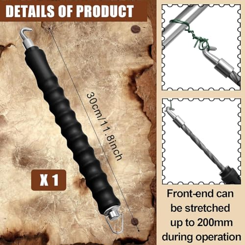 Miniatura 3 de Gancho Retráctil Semi Rebar Wire Twister Rebar Hook Tie Wire Twister Tornado De Alambre De Refuerzo Herramienta Para Atar Refuerzos Gancho Para Atar Barras De Refuerzo Mango De Goma Ergonómico