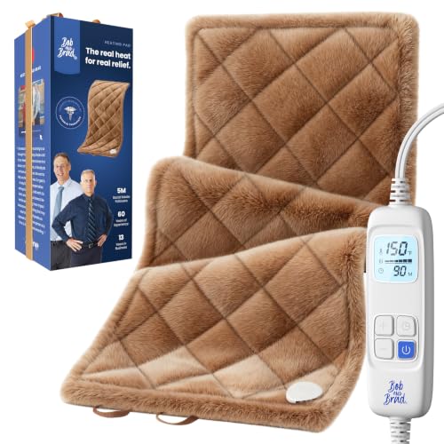 Image of BOB AND BRAD 2.4lb Far Infrared Weighted Heating Pad for Back, Neck & Shoulder Comfort, FSA-HSA Eligible, 12 inchx24 inch Electric Heated Wrap with Hands-Free Strap, 6 Temps, Auto-Off, Gifts for Women & Men