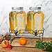 Produktbild Getränkespender 2x4 Liter Ø16xH26cm inkl. Zapfhahn und Ständer Saftspender Wasserspender Glaskrug Getränkeflasche