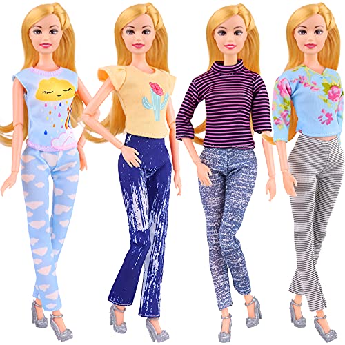 K.t. Fancy 35 Pcs Doll Clothes And Accessories 5 Fashion Clothes Sets 5 Fashion Skirts 14 Outfit Accessories10 Shoes And A Dog For 11.5 Inch Doll #TOP3