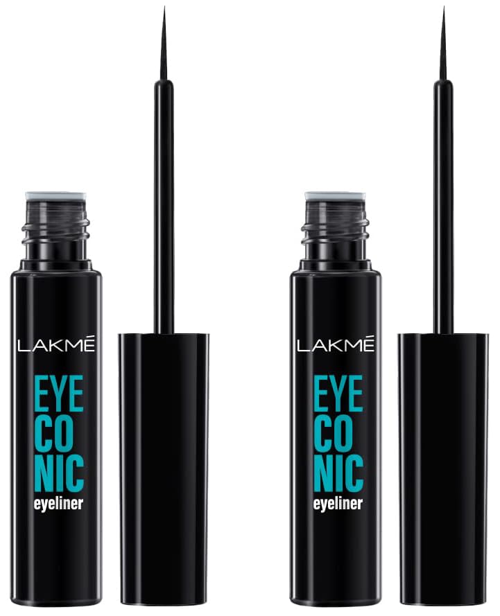LAKMÉ Eyeconic Liquid Eye Liner, Black, Long Lasting Matte Waterproof Liner - Smudge Proof, Transfer Proof Eye Makeup for 24 hrs, 4.5 ml (Pack of 2)-picture-16